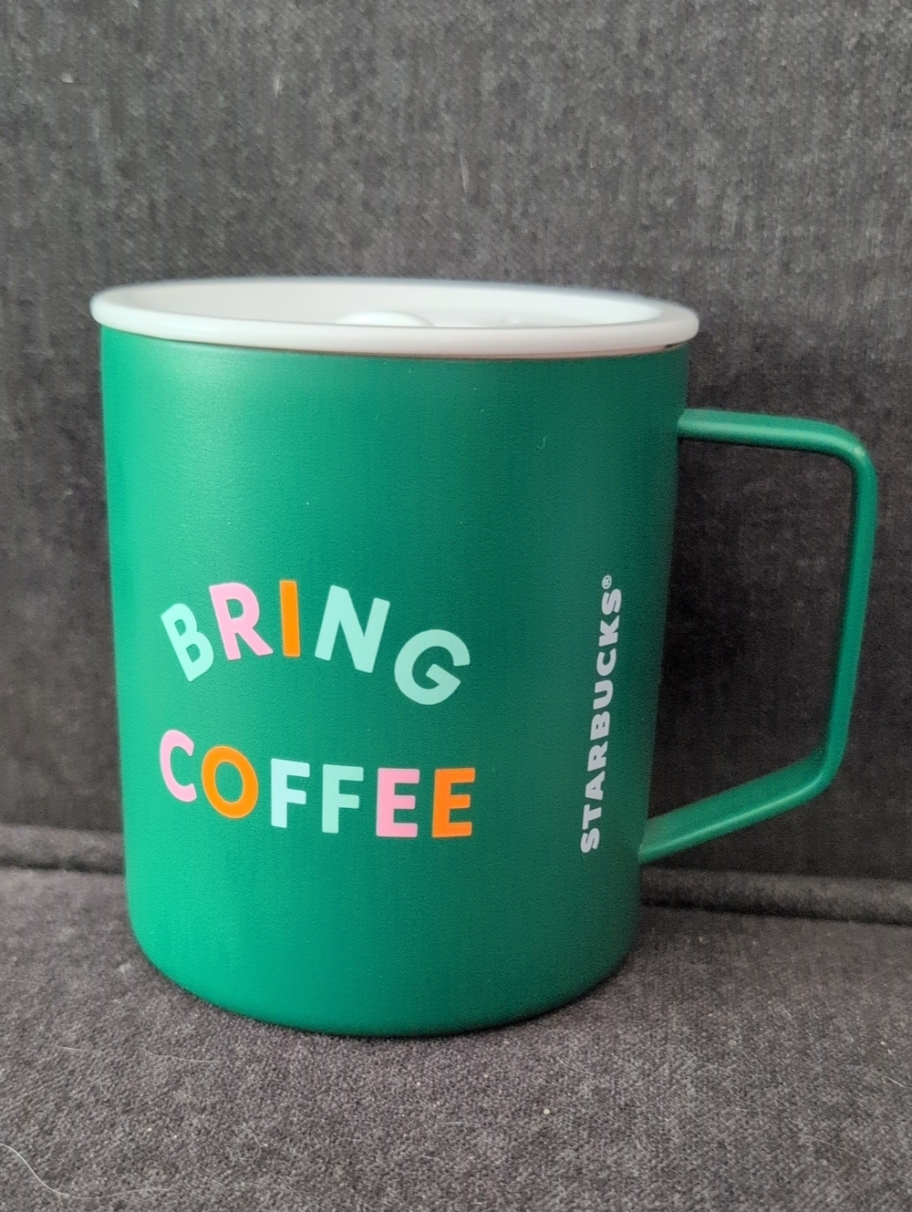 NWT Brand New Starbucks Green 'Bring Coffee' Camp-Style Mug